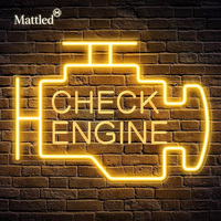 Enseigne néon LED personnalisée jaune 'Check Engine' pour garage, décoration murale pour salle de réparation automobile