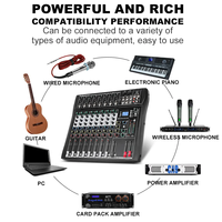 DT8 Console de mixage audio professionnelle à 8 canaux avec fonction Blue -tooth pour le mixage de bandes extérieures Enregistrement PC Karaoké