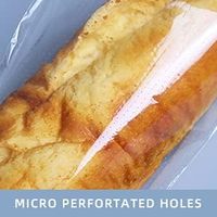 Bolsas de Plástico Transparente BOPP Perforadas de Grado Alimenticio para Panadería con Ataduras de Cuerda Gratis para Mini Panecillos Caseros y Personalizables