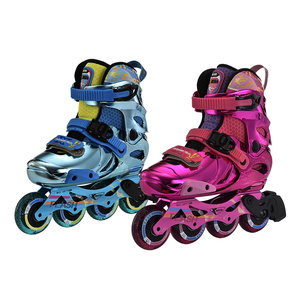 Patines en Línea <span class=keywords><strong>Margo</strong></span> X-FLASH Flashing Triple Protect Slalom, 4 Ruedas de PU, Rodamientos ABEC7, Marco de Aluminio CNC Rocket - Product Image 1