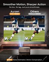 Projecteur intelligent Aurzen EAZZE D1 MAX avec Google TV amélioré, compatible 4K, 1000 lumens ANSI, technologie MEMC, audio Dolby 20W