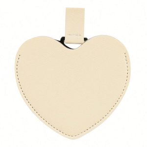 <b>Small</b> Pocket for Purse Heart-Shape Stainless Steel Makeup With Leather Case Travel Handheld Mirror Gift - Product Image 3