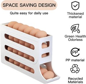 Caja de Almacenamiento de Huevos de 3 Niveles, Tipo Vertical, Plástico de Grado Alimenticio, Contenedores de Almacenamiento para Cocina, Producto de Uso Diario - Product Image 3