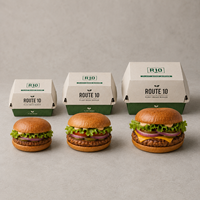 Boîte à emporter pour poulet frit, hamburger, avec logo personnalisé, biodégradable, recyclable, pour restauration rapide