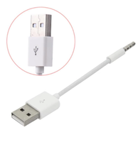 Câble adaptateur de transfert audio USB vers 3.5mm Jack 3.5mm vers USB 2.0 Cordon de chargeur de synchronisation de données pour iPod Shuffle 3rd 4th 5th