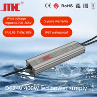 Alimentation LED à haut facteur de puissance (PFC) isolée, garantie 5 ans, IP67, DC24V 400W, usage industriel unique pour extérieur