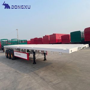 Plataforma de Acero de 40 Pies Usada, Caja Plana, Cama de Tráiler, Chasis para Equipo, Remolque de Camión de Plataforma Usado para Tráileres - Product Image 1