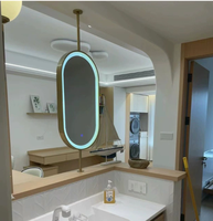 Cermin Rias LED Pintar, Pembesaran 3X Peredupan Sentuh, Cermin Kamar Mandi Anti-Kabut, Speaker Bluetooth, IP44 CE ETL Salon