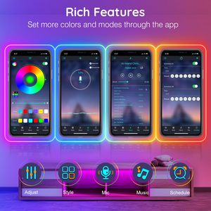 Neonawall 50FT RGB LED Neon Rope <span class=keywords><strong>Light</strong></span> con App/Telecomando, Impermeabile IP65, Sincronizzazione Musicale, Flessibile per Camera da Letto, Gaming, Decorazioni Interne ed Esterne - Product Image 4