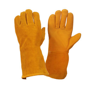 Guantes industriales de protección contra impactos de cuero de vaca de alta resistencia Guantes de trabajo de soldadura cómodos - Product Image 4