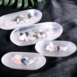 Venta al por mayor de cuencos de selenita elípticos pulidos de alta calidad, de moda, para Feng Shui, marca Crystalhola, con embalaje seguro. - Product Image 6