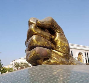 Décoration extérieure Énorme statue de main en bronze Grande sculpture abstraite de mains en prière en bronze coulée - Product Image 3