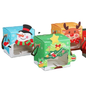 Caja de Papel para Dulces, Galletas y Chocolate con Diseño de Ventana de Cartón Blanco para Regalo de Navidad, Nochebuena - Product Image 1