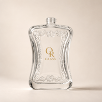 Flacon de parfum vide en verre de luxe personnalisé de 80 ml avec bouchon à sertir, emballage boîte, flacon échantillon en verre transparent avec pulvérisateur