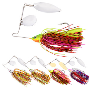 Spinner Bait 15g Spinners Fishing Lures Metal Spoon Silicone Skirt Fishing Top water Lure