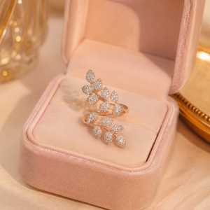 Leaf Wheat Ear <b>Adjustable</b> <b>Ring</b> for Women Elegant Fashion Finger Jewelry - Product Image 6