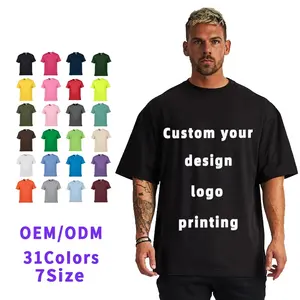 사용자 정의 티셔츠 빈 남성 브랜드 대량 헤비웨이트 100% 유기농 Supima Pima 면 드롭 숄더 블랙 T 셔츠