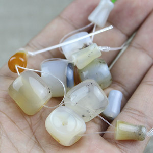 ลูกปัดหินอาเกตสีขาว 15-16 มม. รูปทรงไม่สม่ำเสมอ สำหรับทำสร้อยข้อมือ ลูกปัดหินขัดเงา - Product Image 3