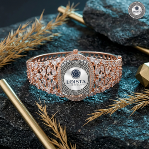 Montre de luxe en quartz et diamants pour femme avec bracelet en verre taillé en marquise de 20 mm, personnalisable - Product Image 4