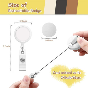 Cross-border hot-selling round blank heat transfer retractable easy-pull <b>buckle</b> aluminum plate self-printing sublimation badge - Product Image 3