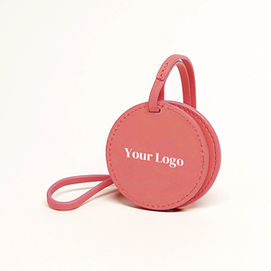Custom Round PU <strong>Leather</strong> Compact <strong>Mirror</strong> with <strong>Strap</strong> Personalized Logo Portable Travel Makeup <strong>Mirror</strong> - Product Image 4