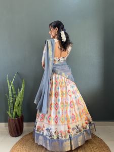 Élégant doux Dola coton soie Lehenga Choli imprimé travail Premium Designer tenue indienne traditionnelle ethnique porter robe de soirée - Product Image 3
