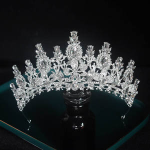 Corona de cristal con cuentas de aleación exquisita hecha a mano, corona de boda con diamantes de imitación brillantes para <span class=keywords><strong>novia</strong></span>, tiara de lujo, vestido de compromiso - Product Image 2