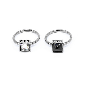 yunnique Geometric Pinky <b>Ring</b> <b>Titanium</b> Steel Bezel Setting Unisex Jewelry Gift - Product Image 1