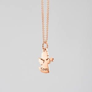 Ispire in acciaio inox 18k placcato oro piccolo angelo <span class=keywords><strong>collana</strong></span> gioielli in bianco personalizzato inciso collane per la festa della mamma ragazza regalo - Product Image 2