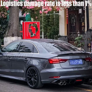 Aileron de coffre arrière pour Audi A3 Berline S3 8V 2014 2015 2016 2017 2018 2019 2020, lèvre de spoiler, aileron de toit arrière de voiture, séparateur d'aileron - Product Image 2