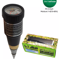 Testeur de pH et humidimètre de sol à main avec sonde métallique hygromètre 10-80% pour test de pH et d'humidité de jardin