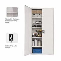 Archivador de Acero de Doble Puerta con Puertas con Cerradura y Estantes Ajustables, Archivador Metálico para Almacenamiento de Documentos de Oficina