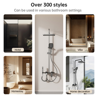 Ensemble de robinetterie de douche murale 858 à commande par bouton rotatif 4 fonctions, effet pluie, très populaire et très vendu, pour la rénovation de salles de bain d'hôtels modernes