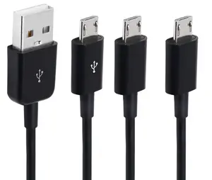 25 سنتيمتر USB 2.0 نوع وذكر إلى 3 المصغّر USB 5 دبوس الذكور الفاصل Y البيانات مزامنة و تهمة موصل محول كابل للأندرويد