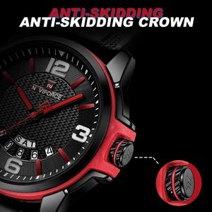 Naviforce 9215 Montre Pour Hommes Mode Montres À Quartz Hommes Silicone Étanche Calendrier <span class=keywords><strong>Semaine</strong></span> Affichage Date Auto Montre-Bracelet - Product Image 4
