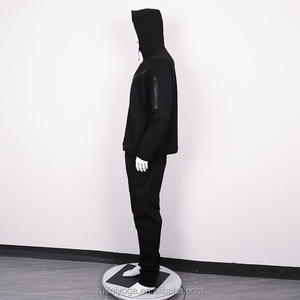 <span class=keywords><strong>Tuta</strong></span> da Ginnastica da Uomo in Pile Tecnico di Poliestere con Zip Intera e Logo Personalizzato, Completo Due Pezzi con Felpa con Cappuccio e Pantaloni <span class=keywords><strong>Jogger</strong></span> - Product Image 3