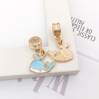 Breloques pendantes pour bracelet avec connecteur à perles, entretoise à grand trou, perle émaillée multicolore pour la fabrication de bijoux et bracelets DIY