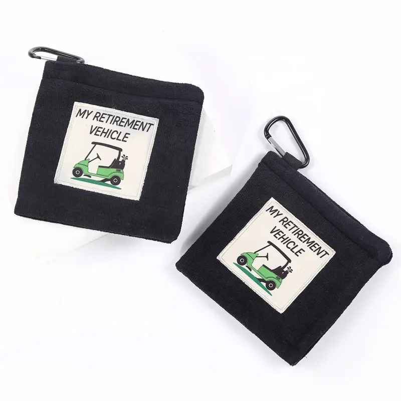 Wholesale Custom Logo Golf Towel Computer Embroidered Microfiber Golf Towels Terry