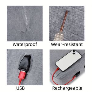 Mochila para Portátil Resistente al Agua con Logotipo Personalizado, Puerto USB, Almacenamiento Multicapa, Bolsa de Transporte para Portátil de 15.6 Pulgadas, Viajes Cortos de Negocios - Product Image 4