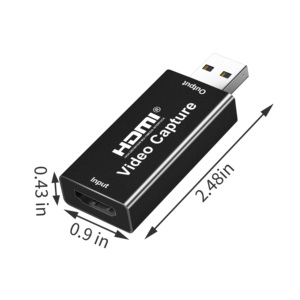 Carte de capture vidéo HDMI vers USB 4K 1080P, <span class=keywords><strong>enregistrement</strong></span> et diffusion en direct via caméra DSLR, caméscope, action cam, noir et argent – Meilleures ventes - Product Image 1