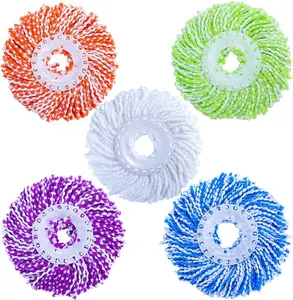 White Cycle Replaceable Rotating <strong>Mop</strong> <strong>Head</strong> Microfiber Yarn Cleaner Refill <strong>Mop</strong> <strong>Replacement</strong> 360 Magic Floor Cleaning <strong>Mop</strong> <strong>Head</strong> - Product Image 1