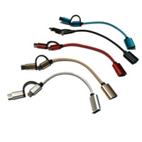Nylon trenzado Micro/tipo C 2 en 1 USB 2,0 OTG Cable adaptador de sincronización de datos Cable adaptador para teléfono móvil ratón teclado conector
