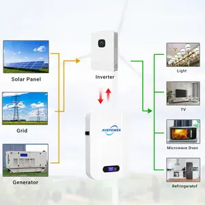 Avepower 100Ah 200Ah 300Ah Solar Lithium Ion Battery 5kwh 10kwh 15kwh Powerwall Solar Energy Storage System 48V LiFepo4 Battery