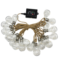 Guirlande lumineuse solaire LED d'extérieur pour jardin, étanche IP65, contrôle intelligent, 11 couleurs changeantes, corde de chanvre 30 pieds