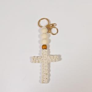 <span class=keywords><strong>Porte</strong></span>-clés en <span class=keywords><strong>macramé</strong></span> en forme de croix, <span class=keywords><strong>porte</strong></span>-clés Jésus, accessoires de voiture chrétiens, <span class=keywords><strong>porte</strong></span>-clés en croix douce fait à la main, décoration bohème pour femmes et hommes, cadeaux - Product Image 3