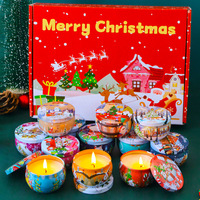 Lot de 12 bougies d'aromathérapie sans fumée et désodorisantes en boîtes de conserve de Noël, coffret cadeau, vente en gros