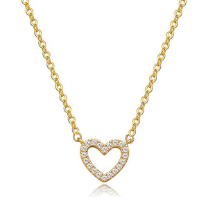 Collar con colgante de corazón hueco para mujer, joyería sencilla y moderna, regalo para uso diario - Product Image 1