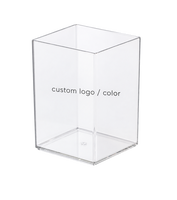 Porte-stylos en acrylique personnalisé, porte-stylos en acrylique transparent pour bureau, organisateur de bureau, porte-stylos, support à stylos en acrylique avec logo personnalisé