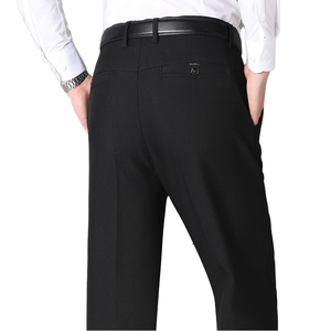 Pantalon de bureau noir pour homme en tissu non tissé respirant et écologique polyester/coton, avec fermeture éclair, doublure mi-longue, couleur menthe - Product Image 1