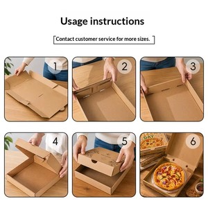 Boîte <span class=keywords><strong>à</strong></span> pizza en carton ondulé Kraft en gros, imprimée sur mesure, de qualité alimentaire, biodégradable, robuste, 8, 12, 16 pouces, boîte <span class=keywords><strong>à</strong></span> <span class=keywords><strong>emporter</strong></span> - Product Image 5